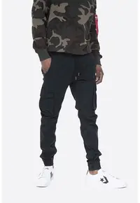 Pantaloni cargo cu snur in talie - Negru