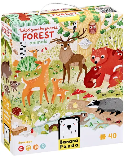 Puzzle pentru copii Banana Panda din 40 de piese - Animalele din pădure