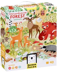 Puzzle pentru copii Banana Panda din 40 de piese - Animalele din pădure