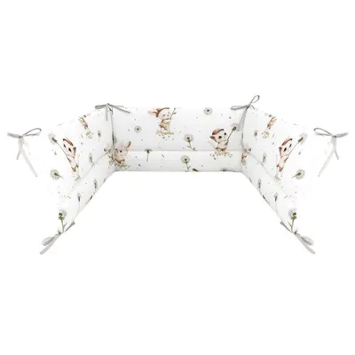 Aparatoare pentru patut, MimiNu, Din bumbac certificat Oeko Tex Standard 100, 180x30 cm, Cu panglici, Cats