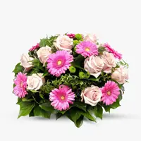 Aranjament funerar cu gerbera roz