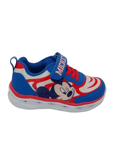 Pantofi sport cu LED-uri Mickey Mouse - Rosu/Albastru/Crem