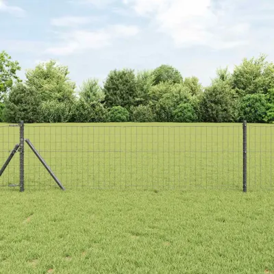 vidaXL Fixare la sol gard Euro 25 x 0,8 m Oțel cu strat de PVC Gri