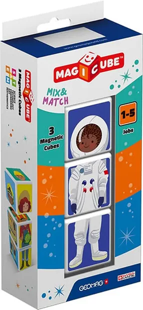 Set de cuburi magnetice Geomag - Magicube, Profesii, 3 piese