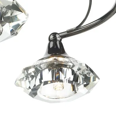 Plafoniera Luther 4 Light Semi Flush Black Chrome Crystal