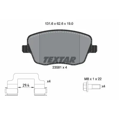 Set placute frana, frana disc TEXTAR 2358101