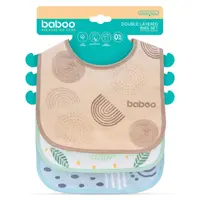 Set 3 bavete Baboo din bumbac dublu, cu strat Peva Harmony 0 luni+