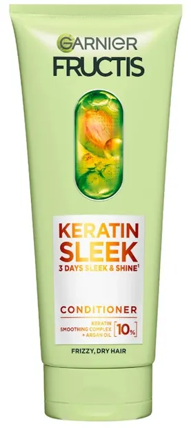 Garnier Fructis Keratin Sleek Balsam pentru păr uscat, 200 ml