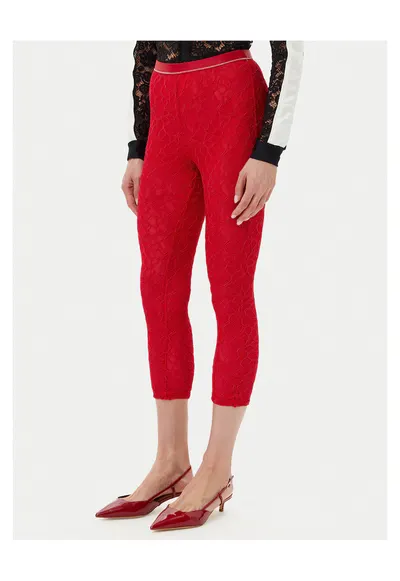 Pantaloni pentru dama rosu - stofa