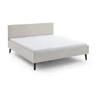 Pat matrimonial bej tapițat fără somieră 180x200 cm Avola – Meise Möbel