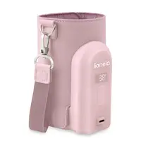 Incalzitor biberoane, Lionelo, ThermUp Go Evo, Portabil, Cu 5 niveluri de incalzire, Cu buton Safety Control, Mentinere caldura pana la 9h, Incarcare USB, Roz deschis