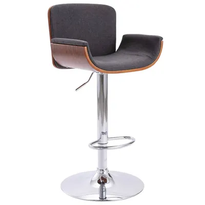 vidaXL Scaun de bar, gri, material textil