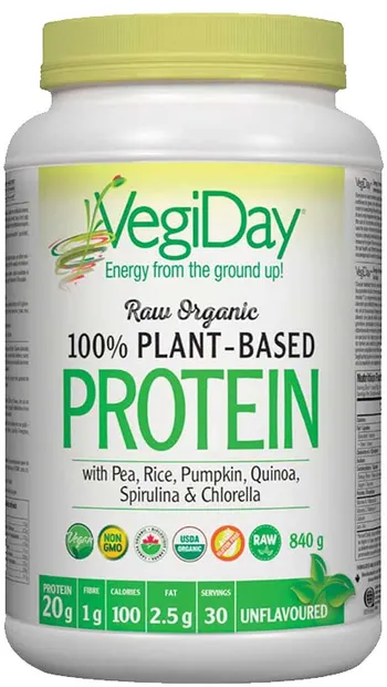VegiDay 100% Plant-Based Protein, fără gust, 840 g, Natural Factors