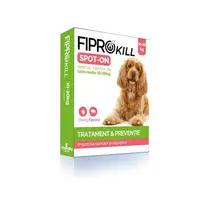 Pipete Antiparazitare Caini 10-20 kg Fiprokill Dog M 134 mg, Deparazitare Externa, 3 Pipete