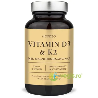 Vitamina D3 (2500UI) + K2 + Magneziu Bisglicinat 180cps