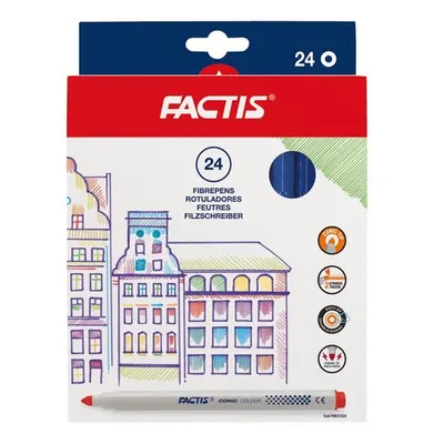 Carioci cu vârf conic Factis, 24 culori