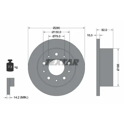 Disc frana TEXTAR 92116203