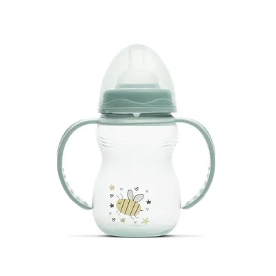 Biberon cu manere My Friend tetina moale din silicon 0 luni+ 250 ml Iceberg Green