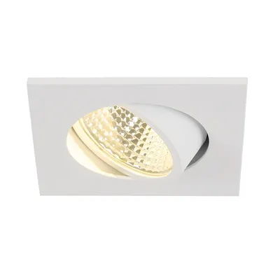 Spot incastrat, NEW TRIA 68 Ceiling lights, white LED, 3000K, square, white, 38°, incl. driver, clip springs
