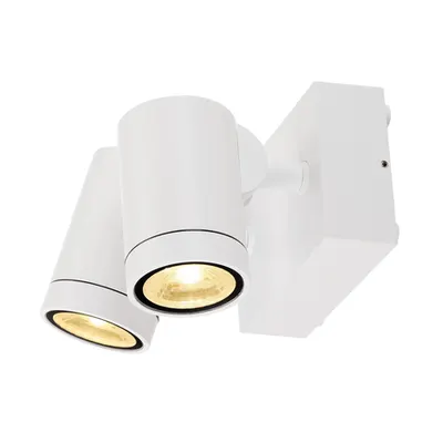 Corp iluminat de perete, aplica, lumini Helia perete, alb lumina de perete in aer liber, cu doua capete, cu LED-uri, 3000K, IP55, alb, inclinabila, 2x8W