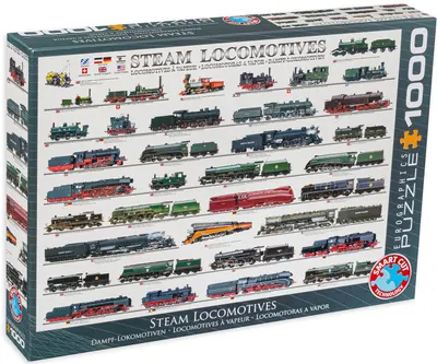 Puzzle Eurographics din 1000 de piese - Locomotive cu abur