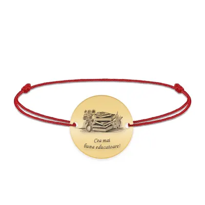 Doxa - Bratara personalizata snur educatoare din argint 925 placat cu aur galben 24K