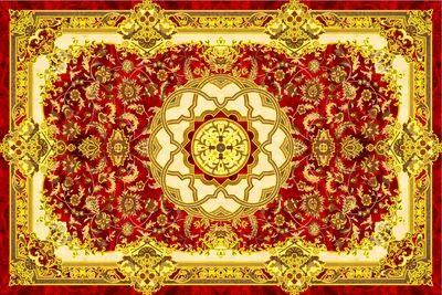 Gresie decorativa / covor ceramic Baroque Ahmar Rojo 1218646-3B 120X180 (6 placi 60X60) lucioasa