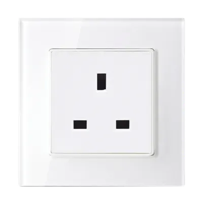 Uk Type Socket 13a Glass Frame White