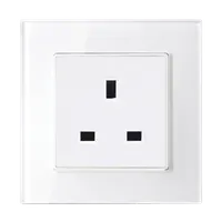 Uk Type Socket 13a Glass Frame White