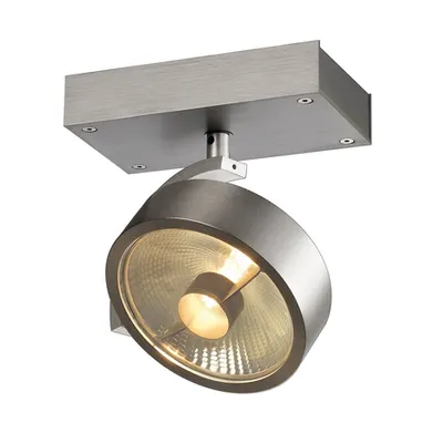 Corp iluminat TAVAN, Kalu de perete Luminita GU10, din aluminiu si perete lumina Plafon, cu Un singur capac, QPAR111, rotund, aluminiu periat, max. 75 W
