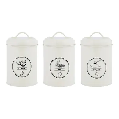 Recipiente 3 buc. din oțel pentru cafea/pentru ceai – Esschert Design