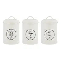 Recipiente 3 buc. din oțel pentru cafea/pentru ceai – Esschert Design