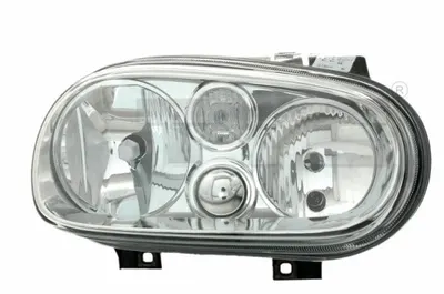 Far dreapta potrivit VW GOLF 4 - (H1/H7, reglaj electric, cu motoras, fundal cromat)