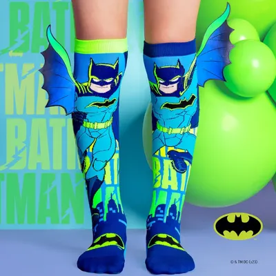Șosete lungi colorate Madmia pentru băieți Batman neon 3-5 ani