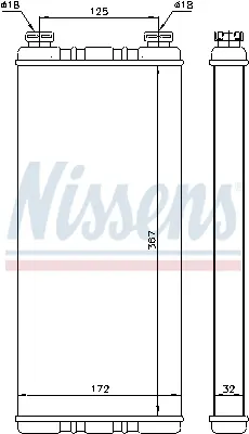 Schimbator caldura incalzire habitaclu (172x367x32mm) potrivit MERCEDES ACTROS MP2 MP3 OM541.920-OM542.969 10.02