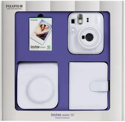 Aparat foto instant Fujifilm Instax - Mini 13, Clay White Bundle Box