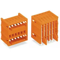 THT double-deck male header; 1.0 x 1.0 mm solder pin; angled; 100% protected against mismating; Pin spacing 3.81 mm; 8-pole; orange