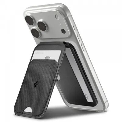 Portofel MagSafe, Spigen, Slim Fold Tripod S314-2, Negru AFA10406