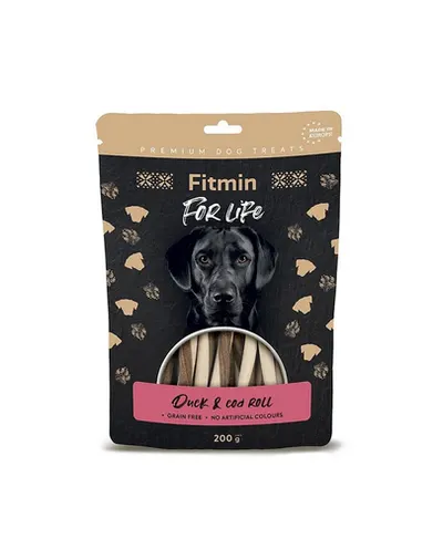 FITMIN For Life Duck & Cod Roll fâșii cu rață și cod 200 g recompensă pentru câini