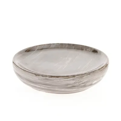Savoniera ceramica rotunda cu finisaj lucios maro-bej 11 cm