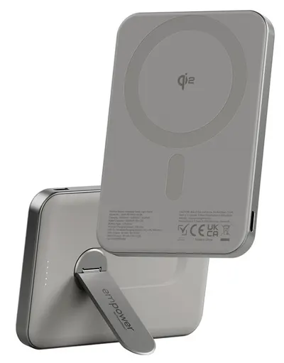 Baterie portabilă PanzerGlass - Rotate Stand, 5 000mAh, Titanium