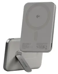Baterie portabilă PanzerGlass - Rotate Stand, 5 000mAh, Titanium