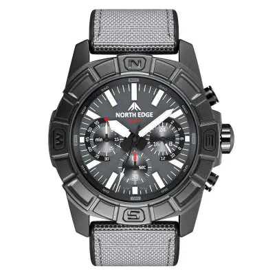 Ceas sport NORTH EDGE BLAZE, Solar Powered, Quartz, carcasă aliaj zinc, curea TPR+Nylon, sticlă minerală, 5ATM