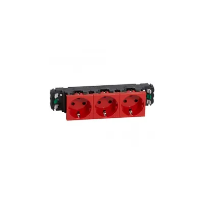 Priza Mosaic - 3 x 2P+E -pentru installation on capac flexibil DLP trunking - automatic terminals - tamperproof