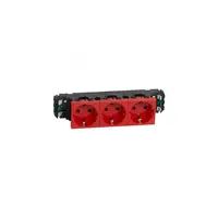 Priza Mosaic - 3 x 2P+E -pentru installation on capac flexibil DLP trunking - automatic terminals - tamperproof