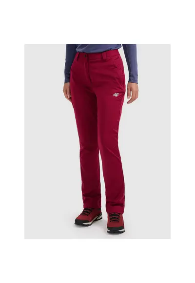 Pantaloni sport dama - softshell cu membrana 8000 - rosu - poliester