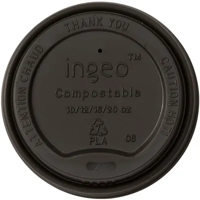 Capace Biodegradabile, Compostabile, Negre, Diametru 90 mm, 100 buc