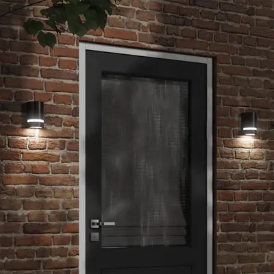 Gossi lampa exterioara de perete, negru, aluminiu turnat sub presiune