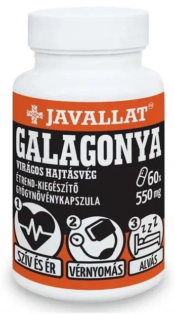 Păducel, frunze și flori, 550 mg, 60 capsule, Javallat