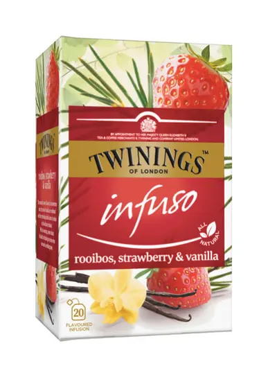 Ceai Pentru Infuzie Cu Rooibos Capsuni Si Vanilie Twinings 20x2g
